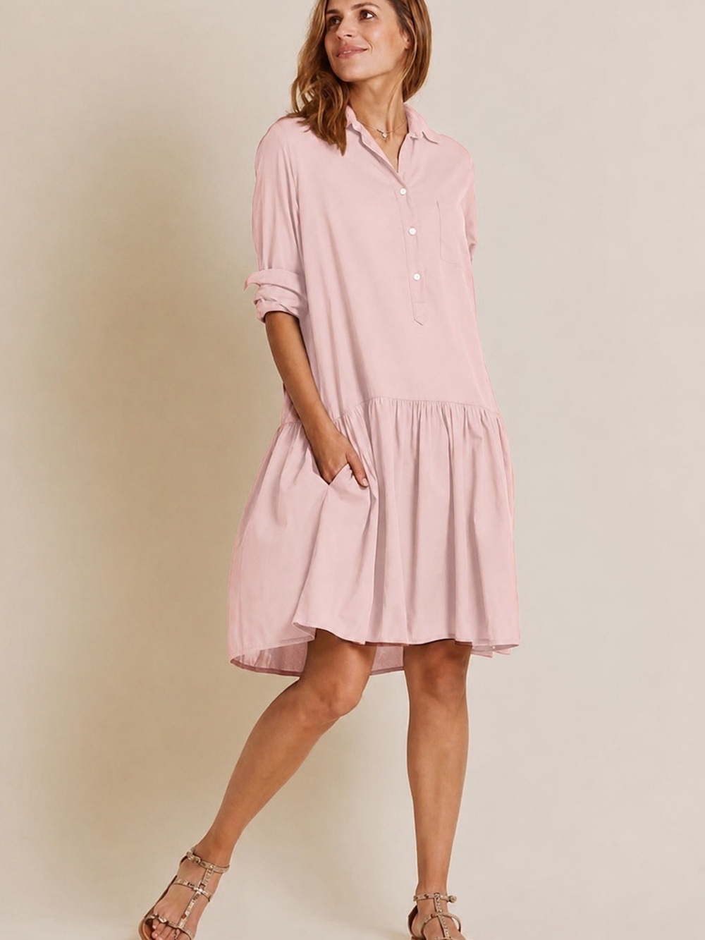 Grayson by Frank & Eileen Change Maker Shirt Dress Bundle Pink & Navy